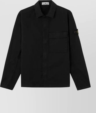 Stone Island cotton overshirt collared design front pocket