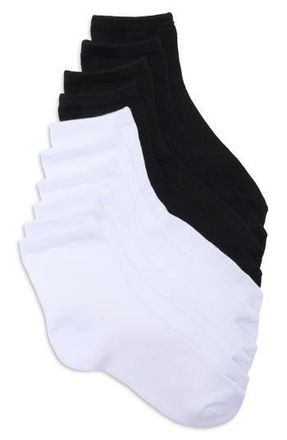 Elie Tahari 5-Pack Cushioned Ankle Socks in White/Black at Nordstrom Rack, Size 9/11