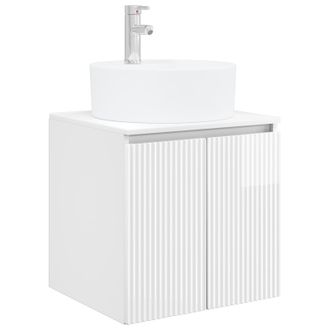 vidaXL Vanidad Con Lavabo De Pared Blanco Brillante Vidaxl
