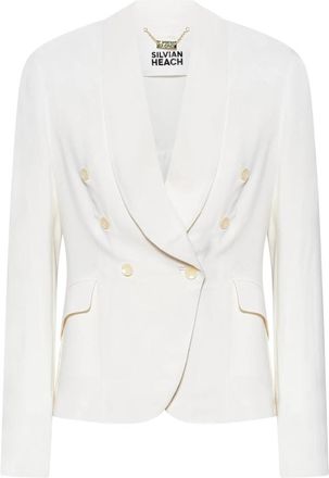 Silvian Heach Giacca doppiopetto con revers morbidi e dettagli raffinati - Dames - Blazers - Wit - 2XS - Jassen