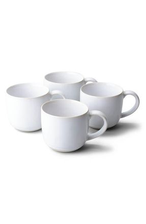Fable Interiors The Mugs Set of 4 Stoneware Mugs in Pearl White at Nordstrom
