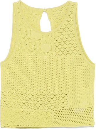 Akep lace-stitch knitted top - women - Polyester/Viscose - S - Green