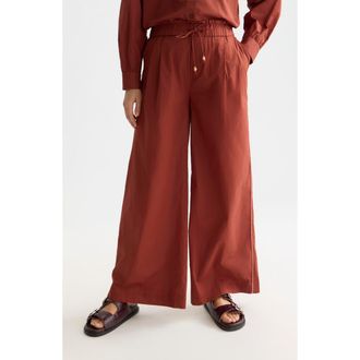 Scotch & Soda Cotton Voile Drawstring Pants in Burnt Henna at Nordstrom, Size X-Small