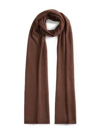 Fabiana Filippi metallic-fleck ribbed scarf - Brown