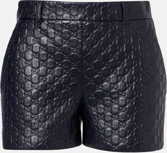 Gucci GG embossed leather shorts