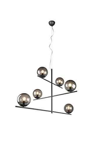 Pendelleuchte Shadow Wave Grau – Glaskugel Ø 30 Cm, 75 W E27, Moderne Deckenleuchte Für Wohnzimmer