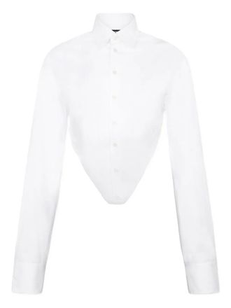 Dsquared2 polo-collar long-sleeve shirt - women - Fabric - 42 - White