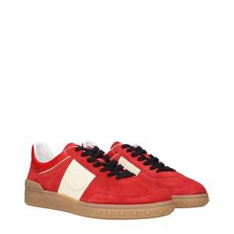 Valentino Garavani Colour-Block Suede Sneaker - Red