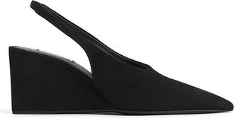 Alaia Cube Wedge Slingbacks In Suede Shoes