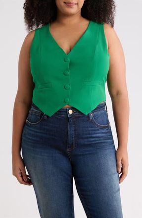 Sugarlips Stretch Woven Vest in Kelly-Green at Nordstrom, Size 3X