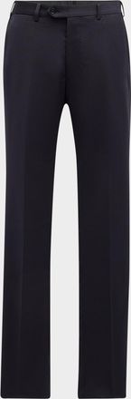 Emporio Armani Basic Flat-Front Wool Trousers