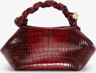 Ganni Burgundy Red Croco Small Bou Bag