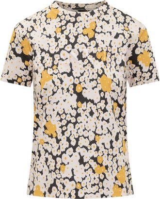 Lanvin White Floral Crew Neck T-Shirt