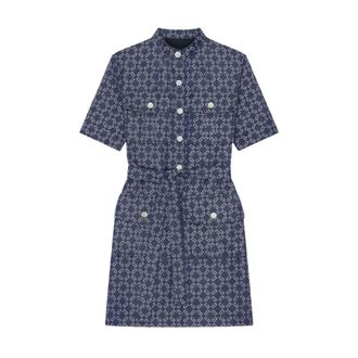 Givenchy Shirt Dresses, female, Blue, Size: XS Logo Denim Mini Dress