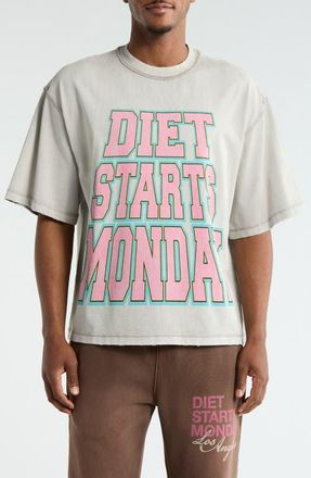 Diet Starts Monday Cotton Graphic T-Shirt in Light Grey at Nordstrom, Size Xx-Large