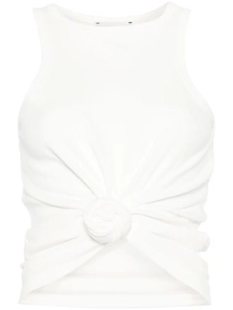 Magda Butrym rose-appliqu&eacute; tank top - White