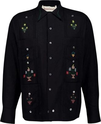 Baziszt Byrsa Shirt - Heren - Casual Overhemden - Blauw - M - Katoen - Overhemden