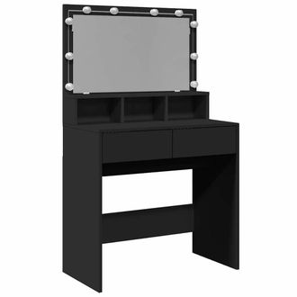 Berkfield Home Dressing Table with LED Black 80x41x134.5 cm
