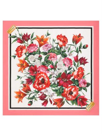 Dolce & Gabbana Silk Twill Floral Print Scarf-Donna