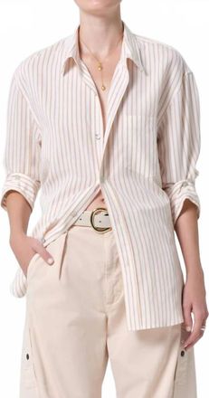 Citizens Of Humanity Kayla Button Up Shirt In Sherbert Stripe