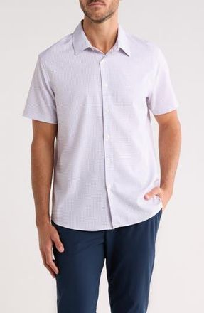 DKNY Jackson Short Sleeve Button-Up Shirt in Pink Bud at Nordstrom Rack, Size X-Large