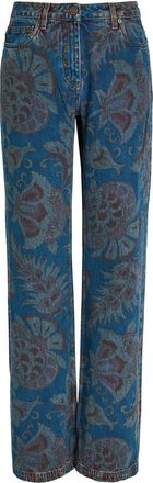 Etro Floral-print Straight-leg Denim Jeans - Multicoloured - 27 (W27 / UK8-10 / S)
