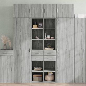 Berkfield Home Storage Cabinet Grey Sonoma 70x42.5x225 cm Engineered Wood