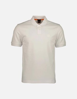 HUGO BOSS Mens Passenger Logo Patch Polo Shirt - White - Size: 44