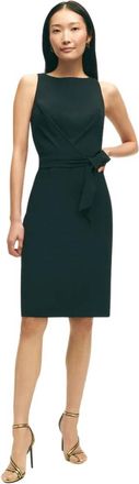 Brooks Brothers Zwarte Stretch Polyester Cr&ecirc;pe Jurk - Dames - Korte kleedjes - Zwart - XS - Polyester - Kleedjes
