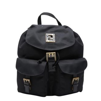 Fendi Black Nylon Leather Backpack (Pre-Owned)
