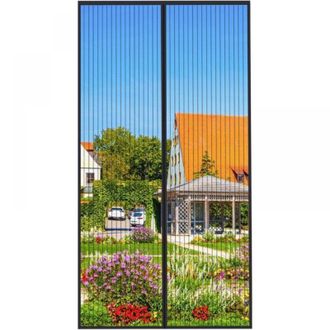 OEM Mosquitera Magn&eacute;tica Negra Para Puerta, 140x240cm, Con Tira Adhesiva, Cierre Autom&aacute;tico, Malla Ultrafina, Instalaci&oacute;n Sin Herramientas, Ideal Para Ni&ntilde;