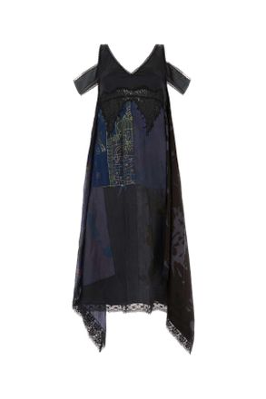 Marine Serre Multicolor Silk Dress