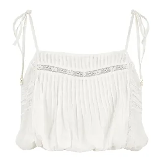 Twinset Sleeveless Tops, female, White, Size: XS Cropped Top U&B