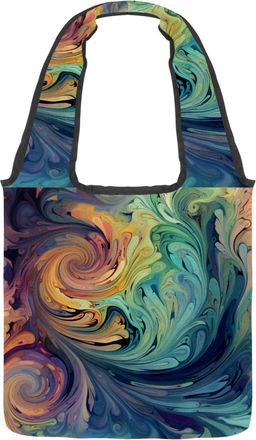 Generic Artistic Mysterious Swirls Texture Reversible Canvas Shoulder Tote - Double-Sided Print, 12oz Cotton, 27cm Drop, Fold-Flat Bag for Travel, Shopping, S
