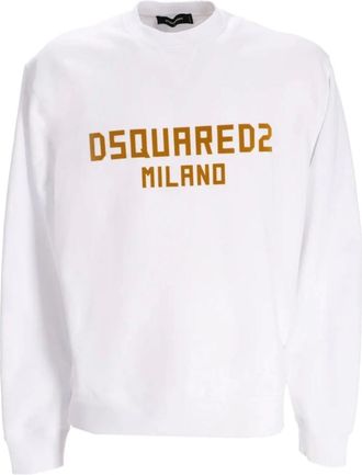 Dsquared2 Mens Dsquared2 Milano Logo Cool Fit White Sweatshirt - Size: 42
