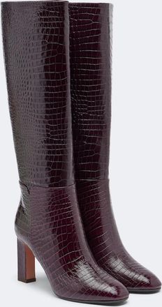 Aquazzura Stivali Sellier in pelle effetto coccodrillo