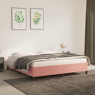 vidaXL Estructura De Cama Sin Colch&oacute;n Terciopelo Rosa 180x200 Cm Vidaxl