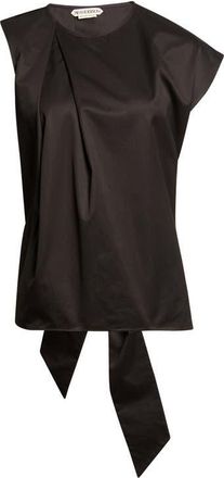 J.W.Anderson Sculptural Asymmetric Cotton Sateen Top in Black at Nordstrom, Size 12