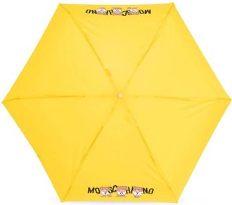 Moschino Umbrellas, unisex, Yellow, ONE SIZE, Teddy Bear Logo Print Compact Umbrella