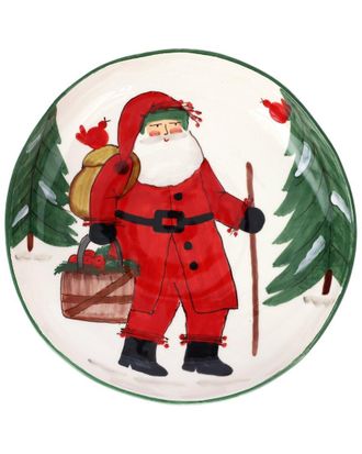 Vietri Vietri Old St. Nick Shallow Bowl With Apple Basket With $27 Credit