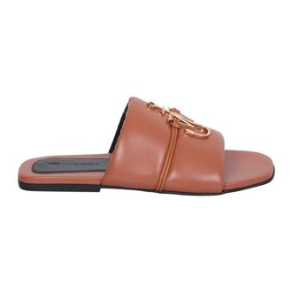 J.W.Anderson Sliders, female, Brown, Size: 7 US Logo Slide Sandals