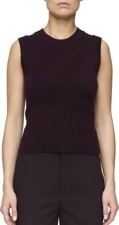 A.L.C. Ian Sleeveless Sweater Top In Deep Plum