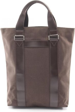 Ferragamo Brown Canvas Leather Handbag Tote Bag (Pre-Owned)