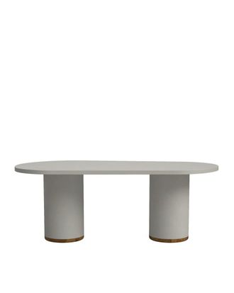 Hannun Mesa de comedor de microcemento en color gris piedra 220 cm