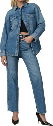 Joe's Margot Crystal High Rise Straight Jeans In Stargaze