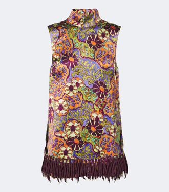 Alemais Al&eacute;mais Top Joanna floral con flecos