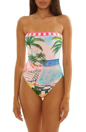 BECCA by Rebecca Virtue Miami Beach One-Piece Swimsuit in Pink Blue Multi at Nordstrom, Size Medium