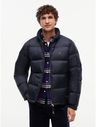 Tommy Hilfiger Mens Water-Repellent Ripstop Down Jacket - Navy Blue - XXL