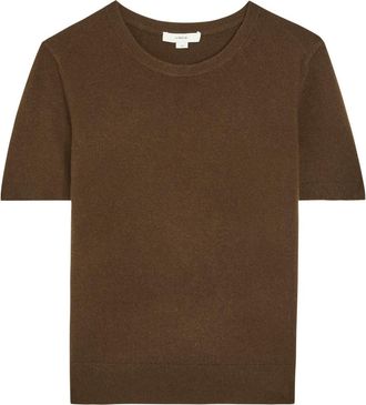 Vince Relaxed Fine-knit Wool-blend top - Brown - S (UK8-10 / S)