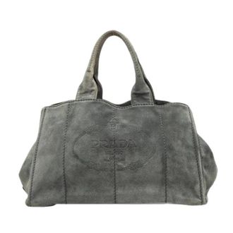 Prada Pre-owned Suede Tote - Dames - Vintage Handtas - Grijs - ONE Size - Leer - Vintage